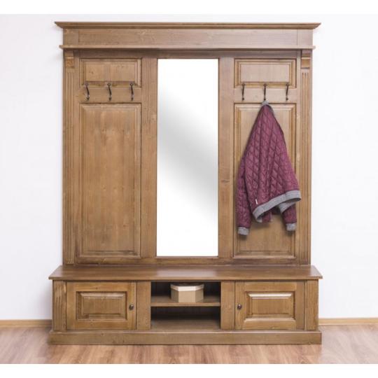 velka predsienova stena predsienova lavica sedak vesiak zrkadlo set country mediteransky masivny rustikalny hnedy kvalitny provence provansalsky balaton rekreacna chalupa renovacia obyvacka penzion vidiecky dom.jpg